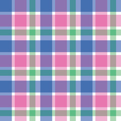 checkered background of stripes in pink, green, blue and white