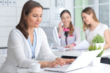 Obraz premium Portrait of young women working in modern office