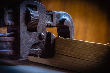 Stained Pipe Wrench handtool