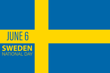 National Day of Sweden on June 6. Sweden national day greetings card.