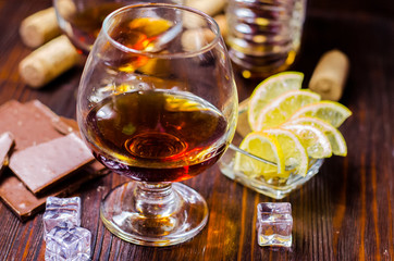 Cognac in a glass