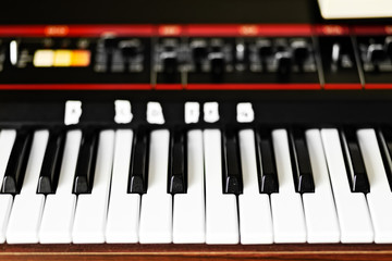 Vintage Analog Synthesizer Keyboard
