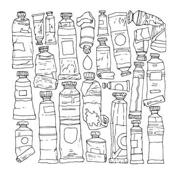 paint tubes line ink set