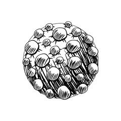 meteor of the solar system in white background