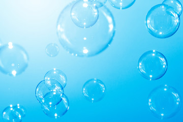 blue bubbles abstract background.