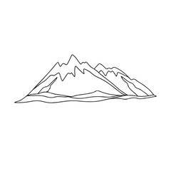 Line sketch. Stylized mountains as a design element