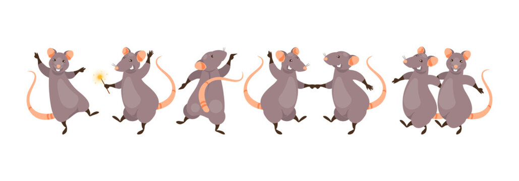 Dancing rats vector