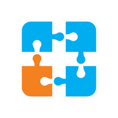 Puzzle icon on background for graphic and web design. Simple vector sign. Internet concept symbol for website button or mobile app.