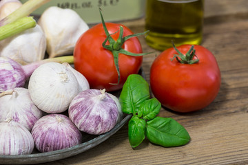 Mediterranean Cuisine Still Life With Tomatoes