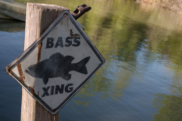 Bass fishing sign