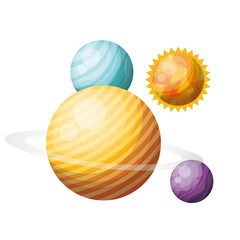 planets of the solar system isolated icon