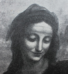 Head of st. Anna by Leonardo da Vinci in the vintage book Leonardo da Vinci by A.L. Volynskiy, St. Petersburg, 1899