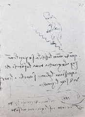Sketches. Manuscripts of Leonardo da Vinci in the vintage book Leonardo da Vinci by A.L. Volynskiy,...