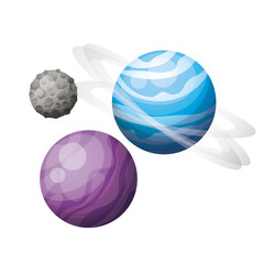 planets of the solar system isolated icon