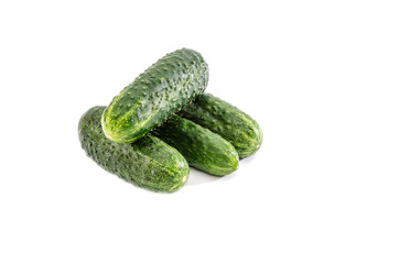 green cucumbers isolated on white background