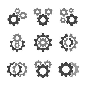 gear and mechanism icon set,vector and illustration