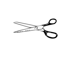 Scissors symbol isolated on white background