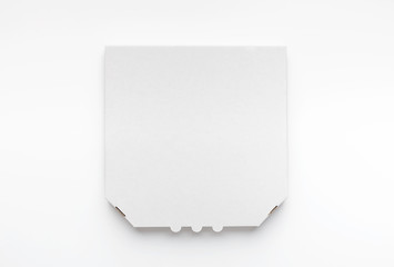 White Pizza Box With Empty Space, On White Background
