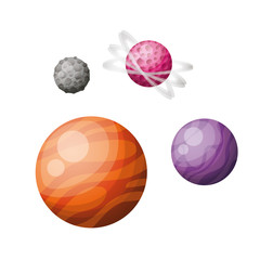 planets of the solar system isolated icon