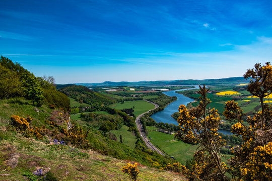 Panoramic view from Kinnoull Hill (Perth, Scotland, UK)