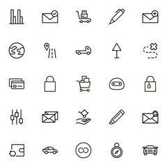 Online delivery line icon set. Collection of high quality black outline logo for web site design and mobile apps. Delivery vector illustration on a white background