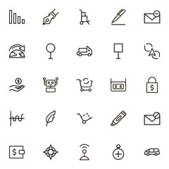 Fototapeta premium Online delivery line icon set. Collection of high quality black outline logo for web site design and mobile apps. Delivery vector illustration on a white background