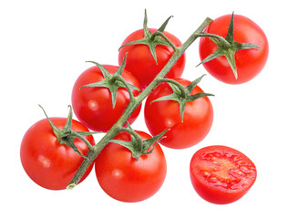 Fresh tomato isolated on white background with clipping path