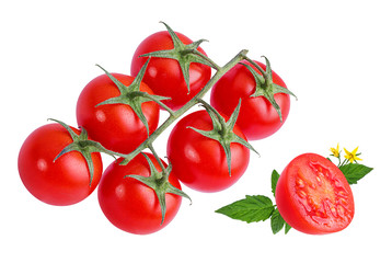 Fresh tomato isolated on white background with clipping path