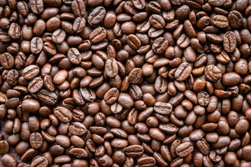 Roasted coffee beans background