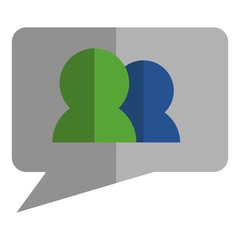 Friend request icon on a bubble chat - Vector