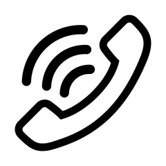 Phone thin line icon. Vector phone icon on white background. Outline