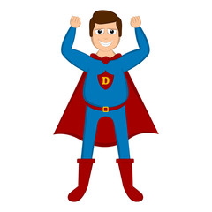 Isolated super dad with a hero costume - Vector