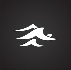 Wave icon on background for graphic and web design. Simple vector sign. Internet concept symbol for website button or mobile app.