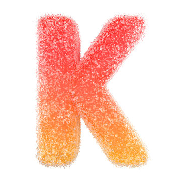 K - Letter of the alphabet made of candy