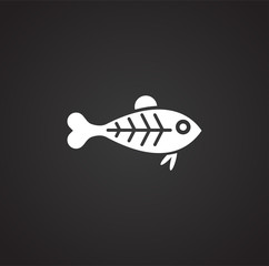 Fish icon on background for graphic and web design. Simple illustration. Internet concept symbol for website button or mobile app.