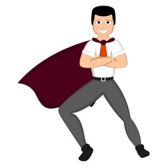 Isolated super dad with a hero costume - Vector
