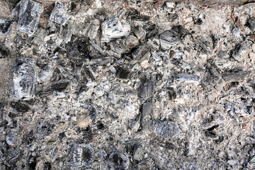 Coals in an extinct fire. Natural background
