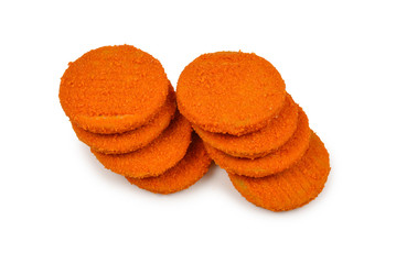 Fish burger isolated on white background.