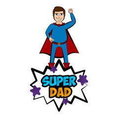 Isolated super dad with a hero costume - Vector