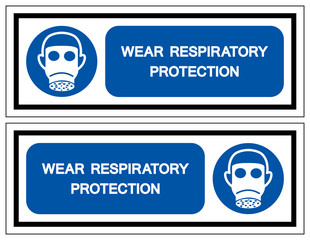 Wear Respiratory Protection Symbol Sign,Vector Illustration, Isolated On White Background Label. EPS10