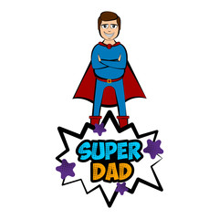 Isolated super dad with a hero costume - Vector