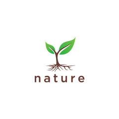 Natural product logo design vector template. Leaf icon
