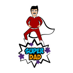 Isolated super dad with a hero costume - Vector