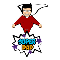 Isolated super dad with a hero costume - Vector