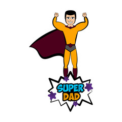 Isolated super dad with a hero costume - Vector