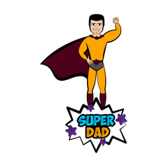 Isolated super dad with a hero costume - Vector