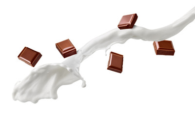 chocolate piece milk splash flow