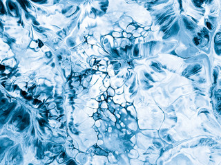 Obraz na płótnie Canvas Blue creative abstract hand painted background, marble texture, abstract ocean