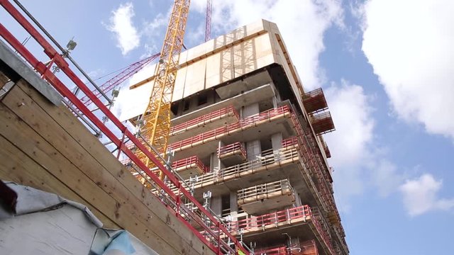 Low Angle View of Residential Tower under Construction