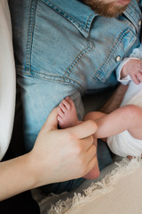 New Father and Baby Child